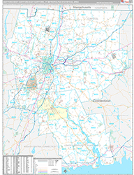 Hartford-West Hartford-East Hartford Metro Area Wall Map Premium Style 2026